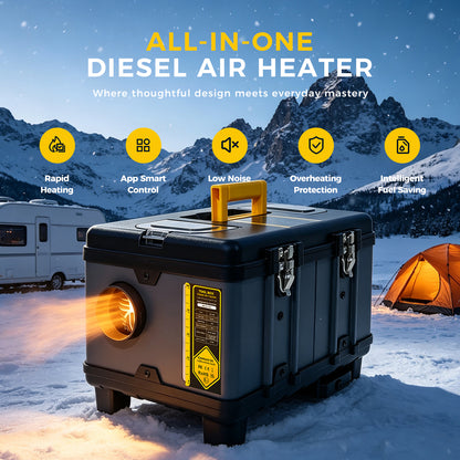 Sunster TB10WF WIFI & Bluetooth Diesel Air Heater 8KW 12/24V 110-240V, Wireless Smart Remote with CO monitoring,2026 Version