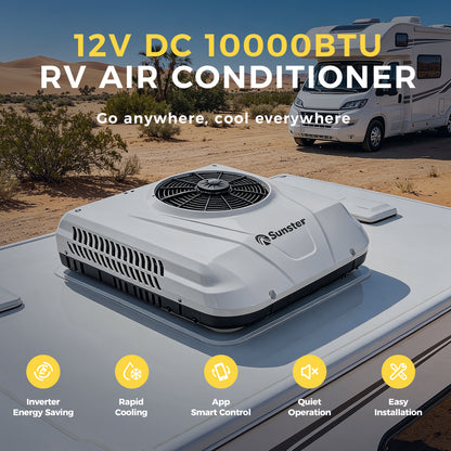Sunster 12V/24V RV Roof Air Conditioner, Smart APP & Remote Control Parking AC DDK-KTD2