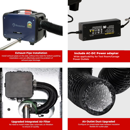 Sunster A2302BHP Diesel Heater 8KW 12/24V 110-240V, All In One Bluetooth Version