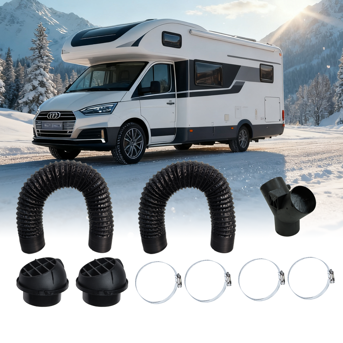 A791 75mm Diesel Heater Warm Pipe Ducting Set