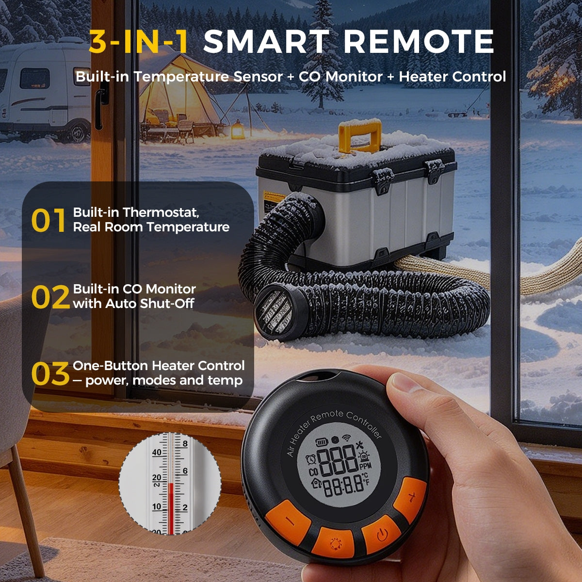 Sunster TB 10PRO Bluetooth Diesel Heater 8KW 12/24V 110-240V, Wireless Smart Remote with CO monitoring,2026 Version