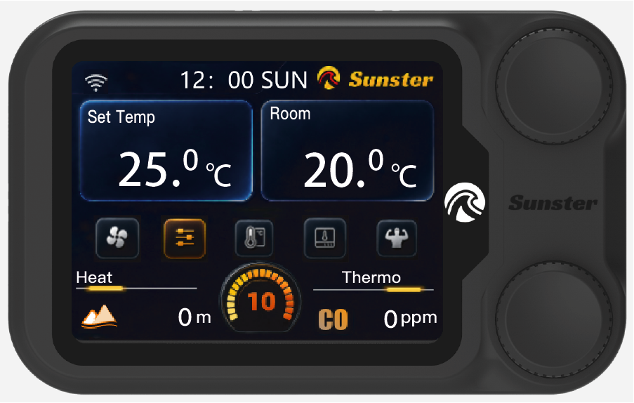 Sunster A2605 Diesel Heater Controller + R2605 Smart Wireless CO Remote + A500 Plateau Control Motherboard Set