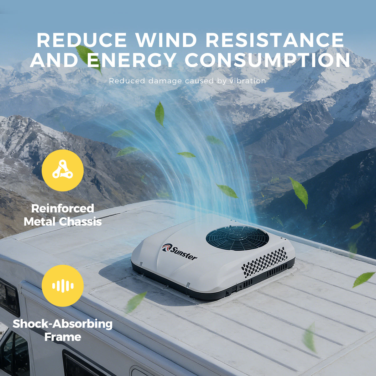 Sunster S-AX1 RV Air Conditioner 12V/24V Efficient Cooling