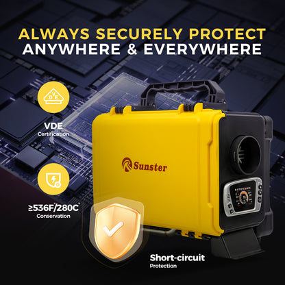 Sunster HTB1 Diesel Heater 8KW 12V 110-240V, ToolBox Bluetooth Version