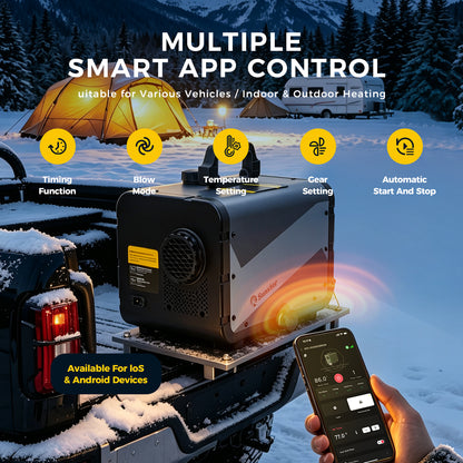 Sunster TP BW Diesel Heater 8KW 12/24V 110-240V All-in-One WiFi & Bluetooth with A2605 Panel & R2605 Remote