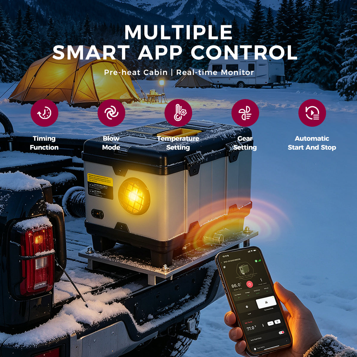 Sunster TB 10 2026 Version Diesel Heater 8KW 12/24V 110-240V, Portable ToolBox WIFI Bluetooth Upgrade Version with CO Alarm, for RV Truck Camper Van