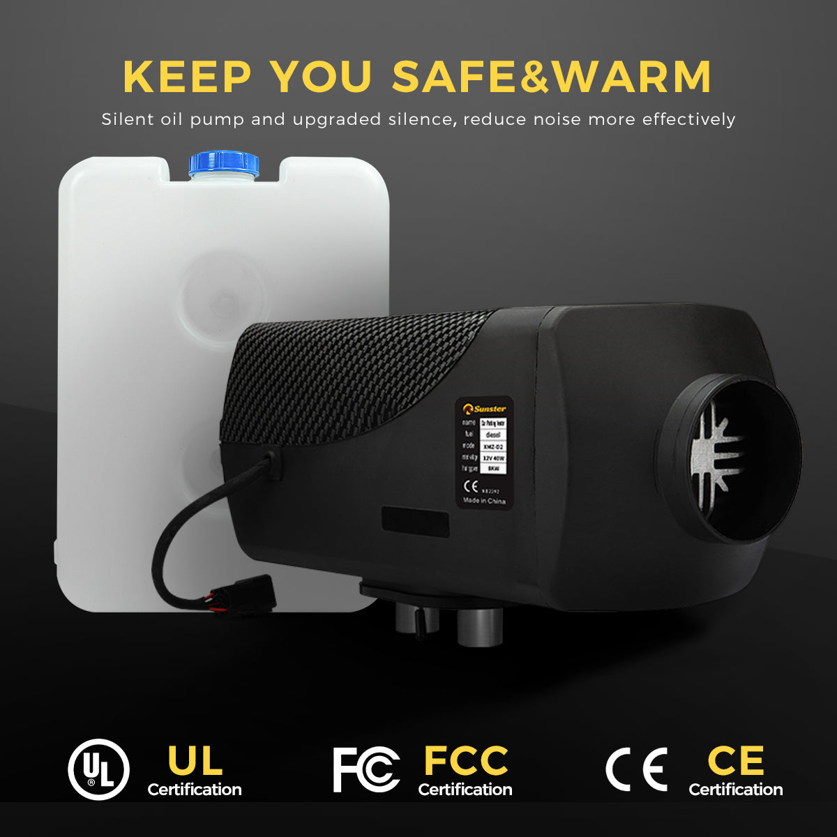 Sunster A2466 Diesel Heater 8KW 12/24V, Traditional Bluetooth GSM LET-4/5G Version