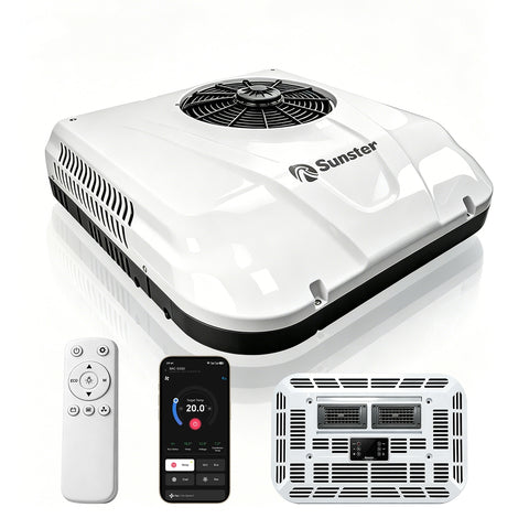 Sunster 12V/24V RV Roof Air Conditioner, Smart APP & Remote Control Parking AC DDK-KTD2
