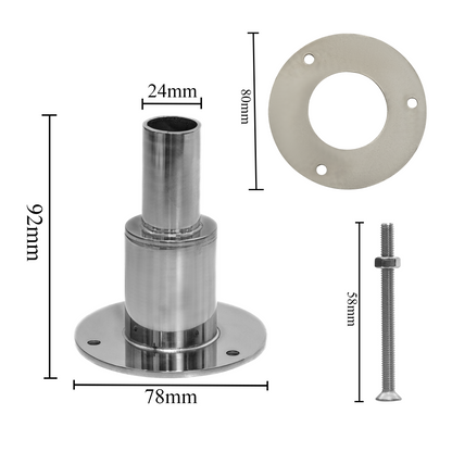 RP12 Thru Hull Exhaust Skin 24mm Stainless Steel Diesel Heater Exhaust Pipe for 24mm Tube Pipe Socket Hardware Diesel Heater Thru Hull Exhaust Skin Fitting (Straight Thru Hull Exhaust Skin 24cm)