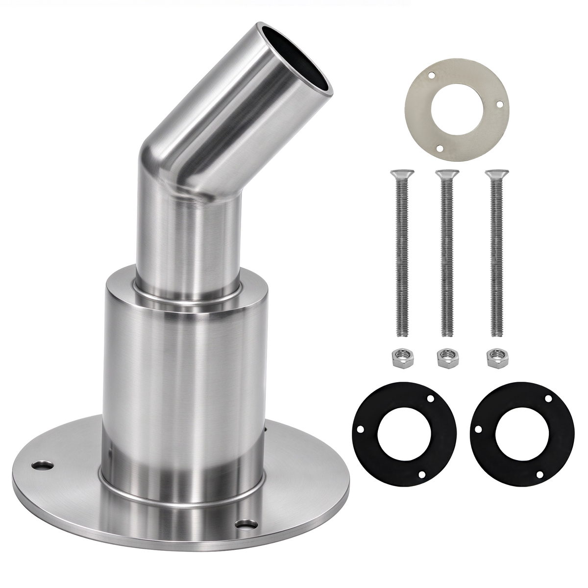 RP13 Stainless Steel 316 Thru Hull Exhaust Skin , Fitting 24mm/9.44inch Tube Pipe Socket Hardware, for Diesel Parking Heaters Exhaust System (Bend Thru Hull Exhaust Skin 24mm)