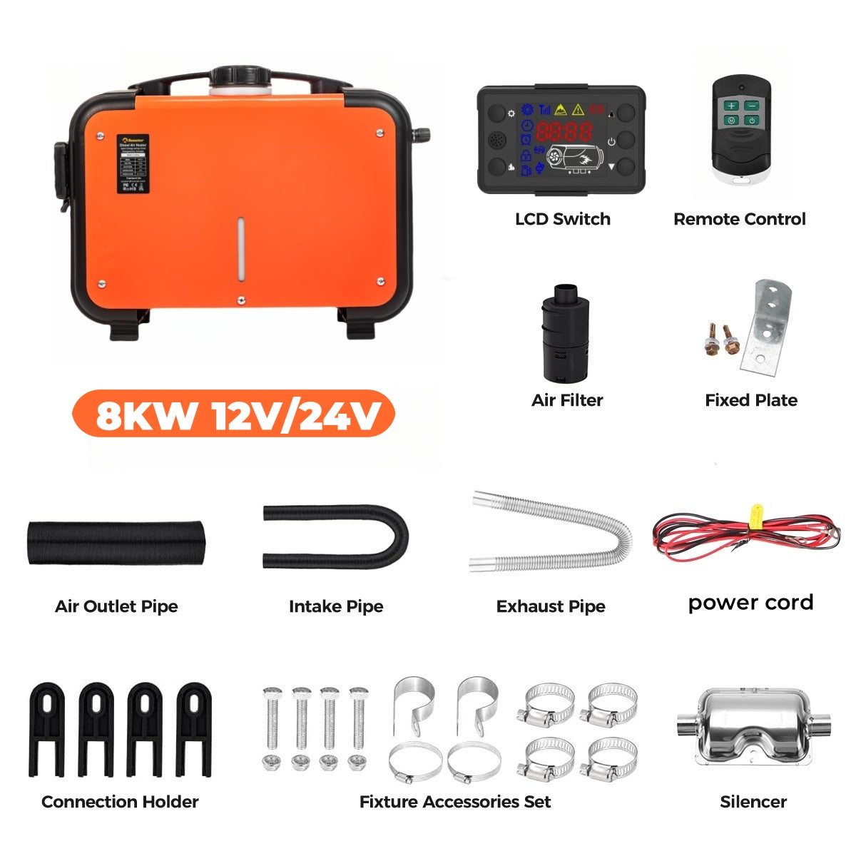 Sunster A2013H Diesel Heater 8KW 12/24V, All in One Classic Version