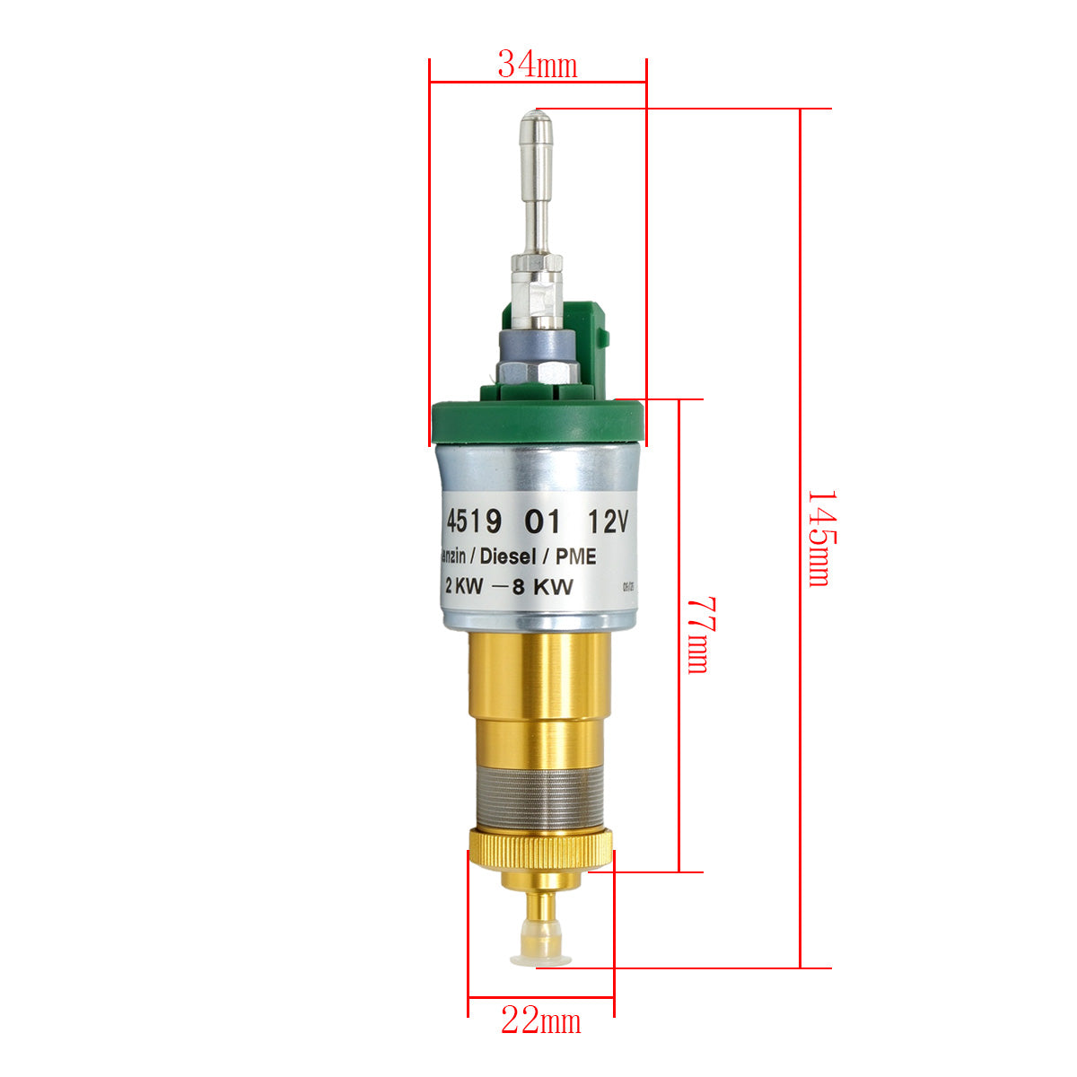 12/24V-22/28ML Fuel Pump With Filter For 2KW-8KW For Eberspacher Air Diesel Parking Oil Pump