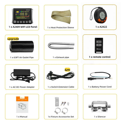 Sunster TB10Pro 8KW WiFi & Bluetooth Diesel Heater – 12V/24V/110-240V ToolBox Parking Heater with A2422